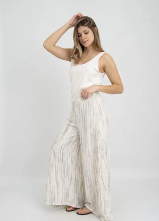 Palazzo creppe estampado con cierre  - Vista 1