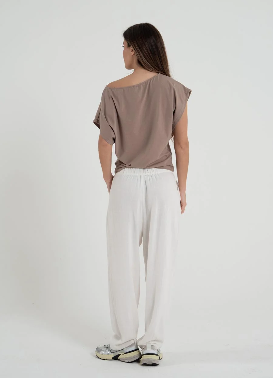 Pantalon de lino slouchy 