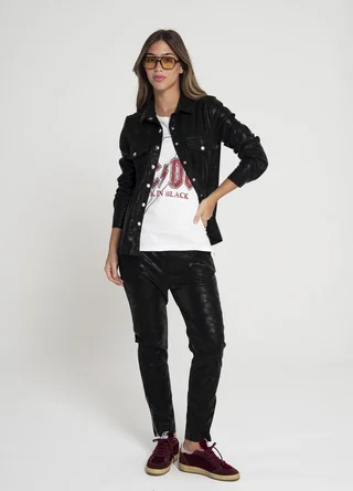 Babucha eco cuero con cierre  - Vista 2