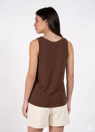 Musculosa flame con bordador  - Vista 2