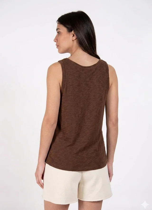 Musculosa flame con bordador 