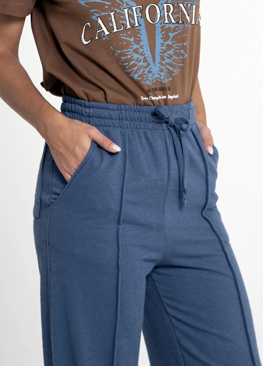 Pantalon tejido rustico con alforza