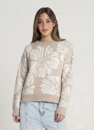 Sweater estampado flores grandes  - Vista 1