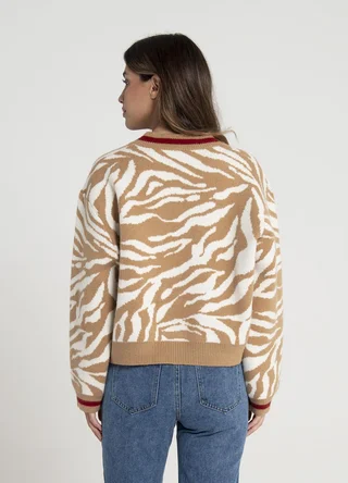 Cardigan cebra combinado  - Vista 5