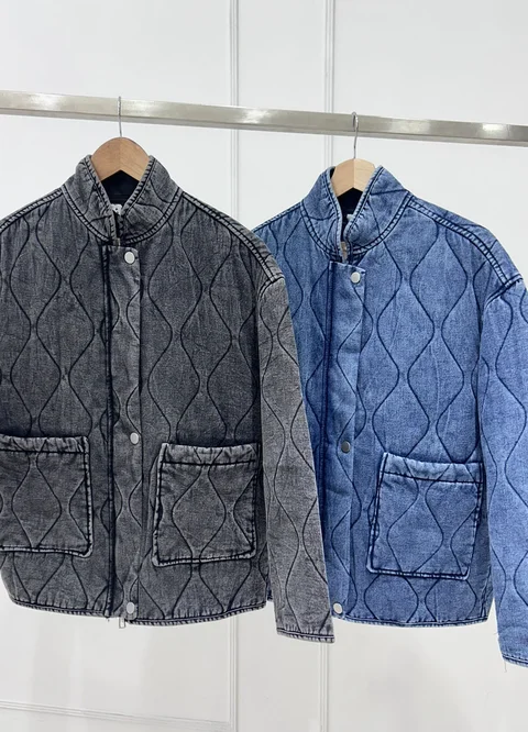 Campera denim matelasse