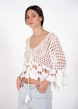 Blusa tejida con cordon  - Vista 2