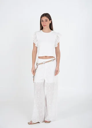 Pantalon broderie  - Vista 1