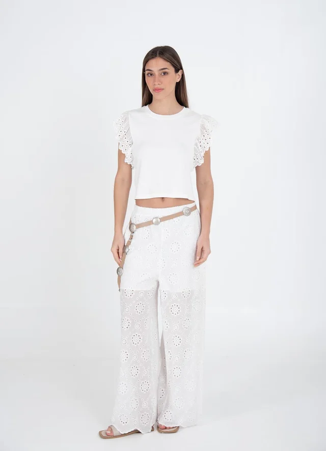 Pantalon broderie 