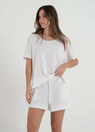 Short waffle con cordon al tono  - Vista 1