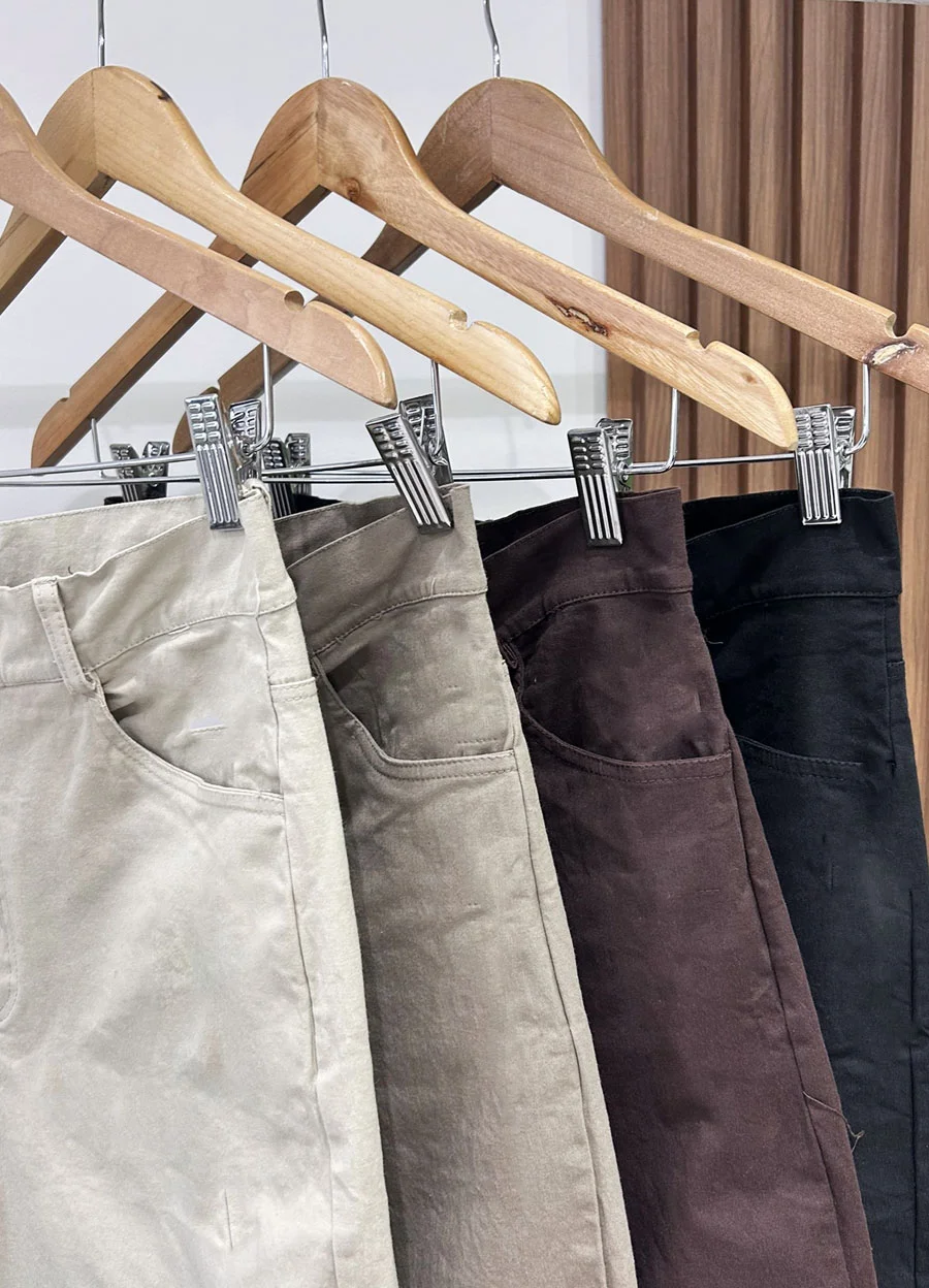 Pantalon barrel de gabardina 