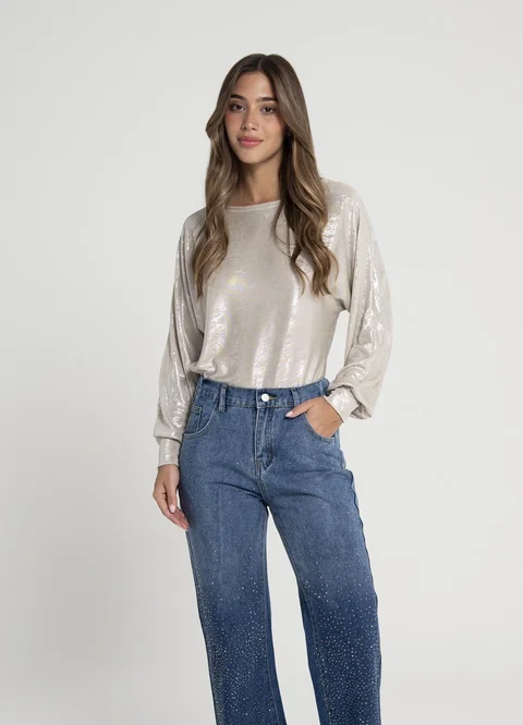 Remera m/l metalizada 