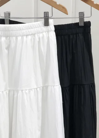 Falda con recorte combinado broderie  - Vista 6