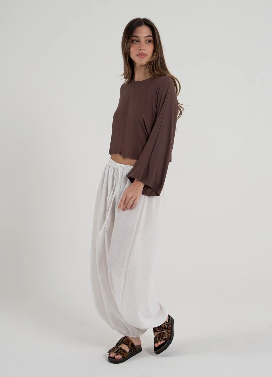 Remera cropp morley fino m/murcielago