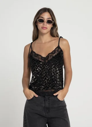 Musculosa lencera tul  - Vista 3