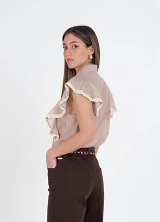 Blusa gasa con volado  - Vista 4