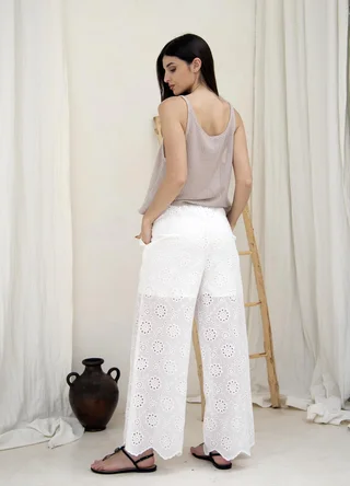 Pantalon broderie  - Vista 3