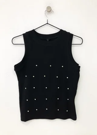 Musculosa morley con strass - Vista 5