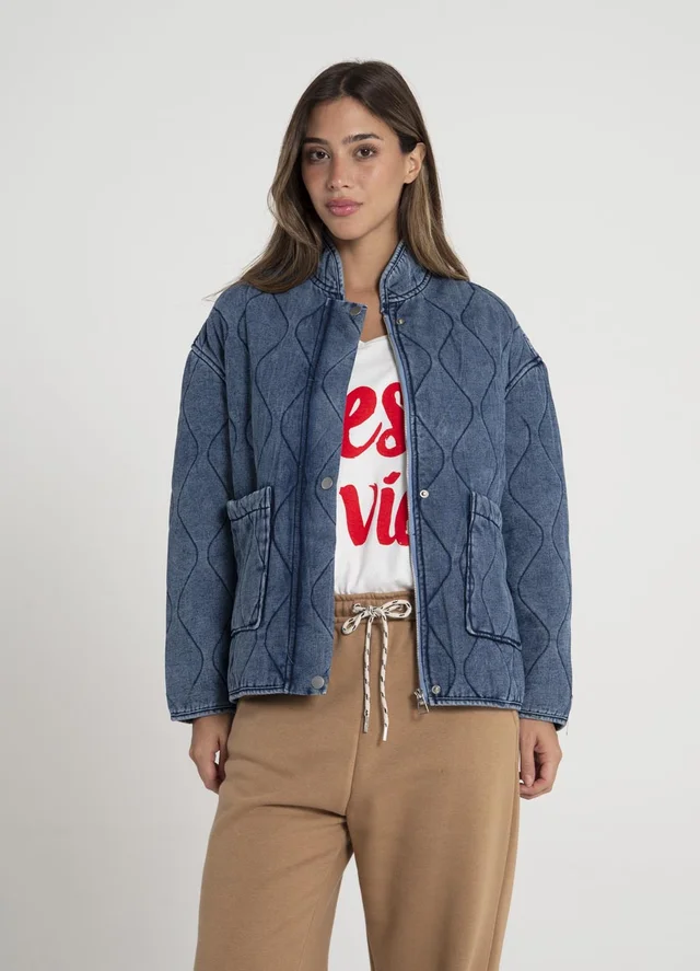 Campera denim matelasse