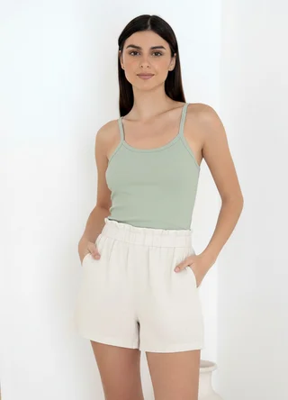 Musculosa bretel fino algodon desagujado  - Vista 1