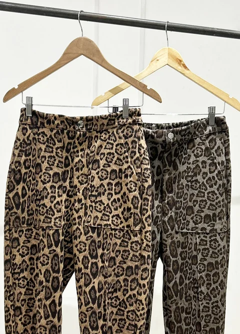 Pantalon slouchy print de gamuza 
