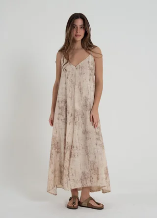 Vestido sedita estampado con lazo  - Vista 1
