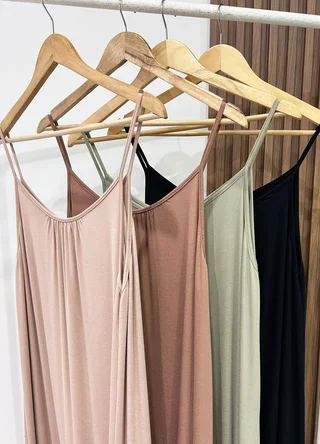 Vestido largo viscosa con volado  - Vista 6