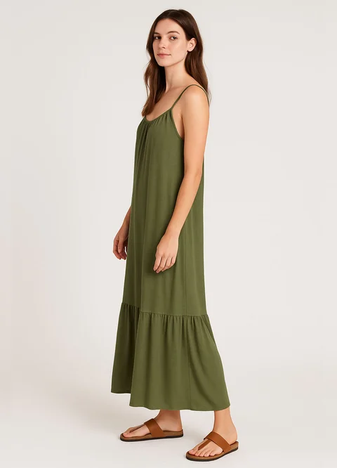 Solero largo bretel fino algodon fantasia 