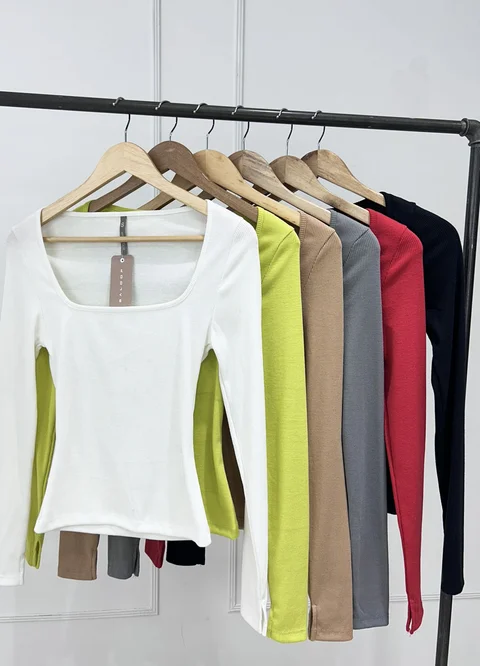 Remera m/l morley escote cuadrado