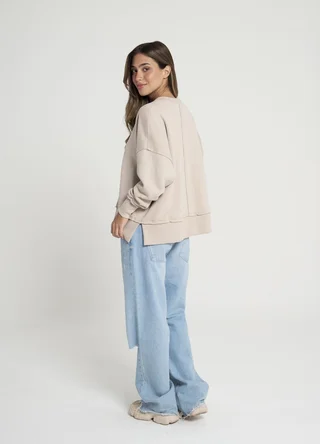 Maxi buzo con frisa con recortes y tajo  - Vista 5