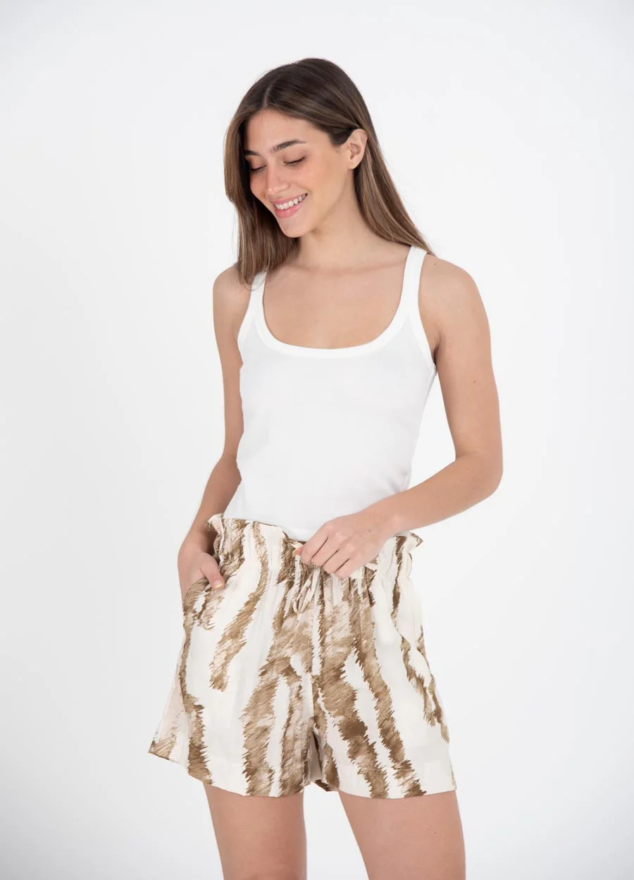 Short fibrana estampado