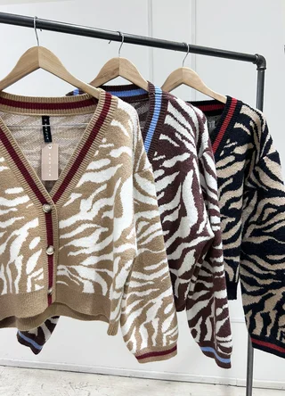 Cardigan cebra combinado  - Vista 6