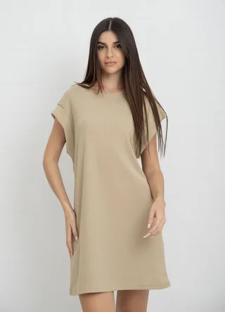 Vestido waffle con vista en manga - Vista 3