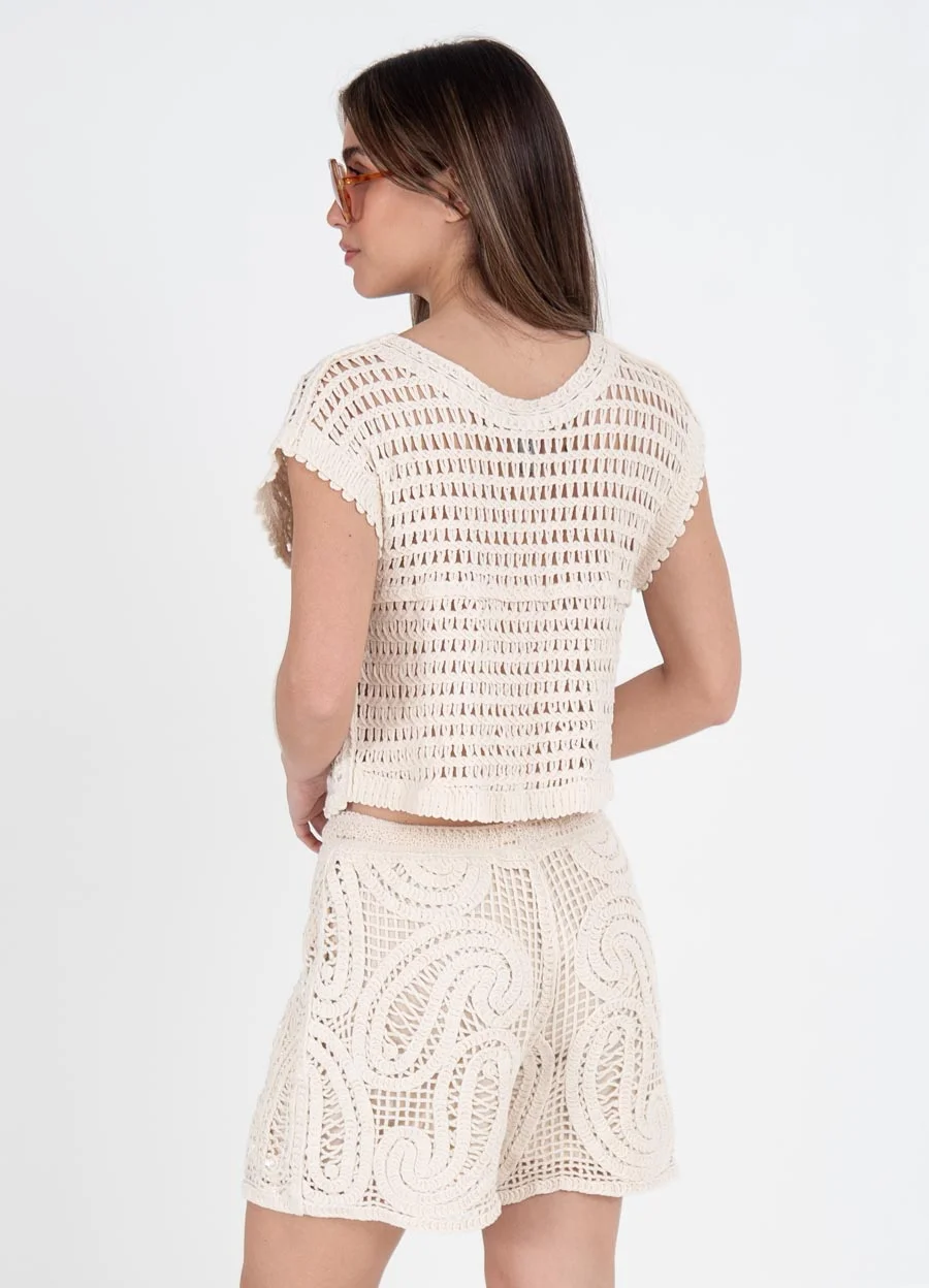 Short tejido con lentejuelas 