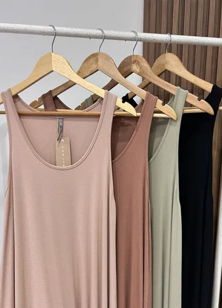 Maxi vestido musculosa viscosa  - Vista 6