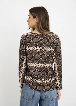 Sweater escote V lanilla estampada  - Vista 4