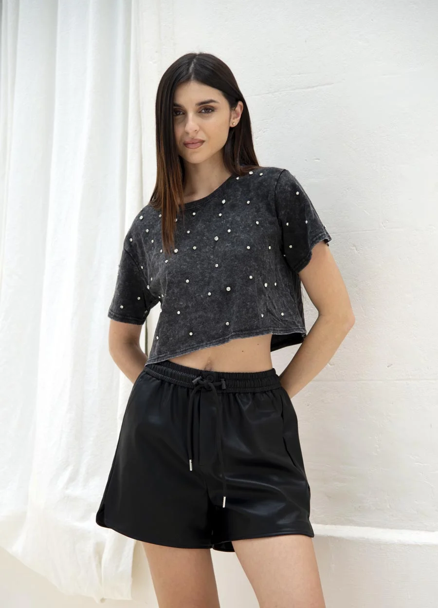 Remera full strass pre lavada 