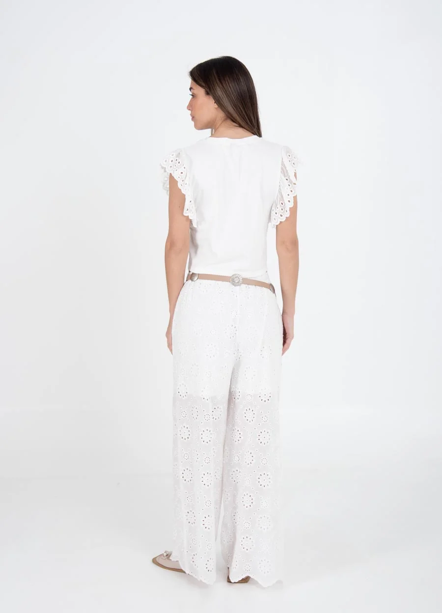 Pantalon broderie 