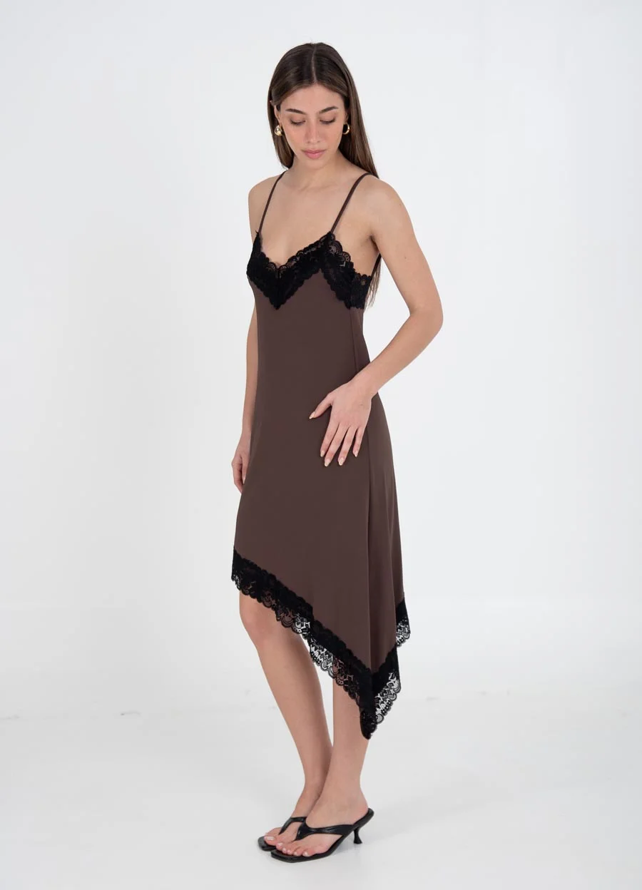 Vestido microfibra irregular 