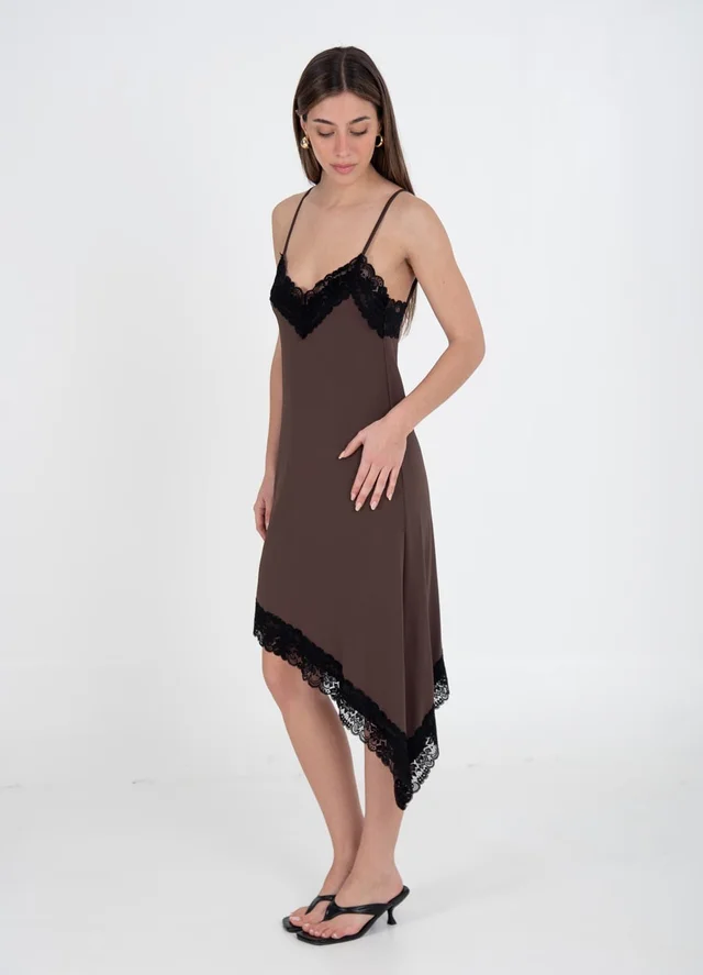 Vestido microfibra irregular 