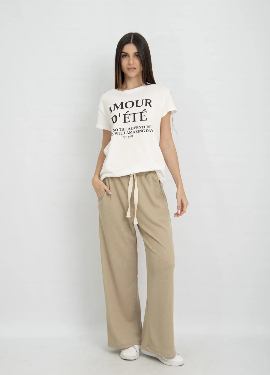 Palazzo waffle con tira gross