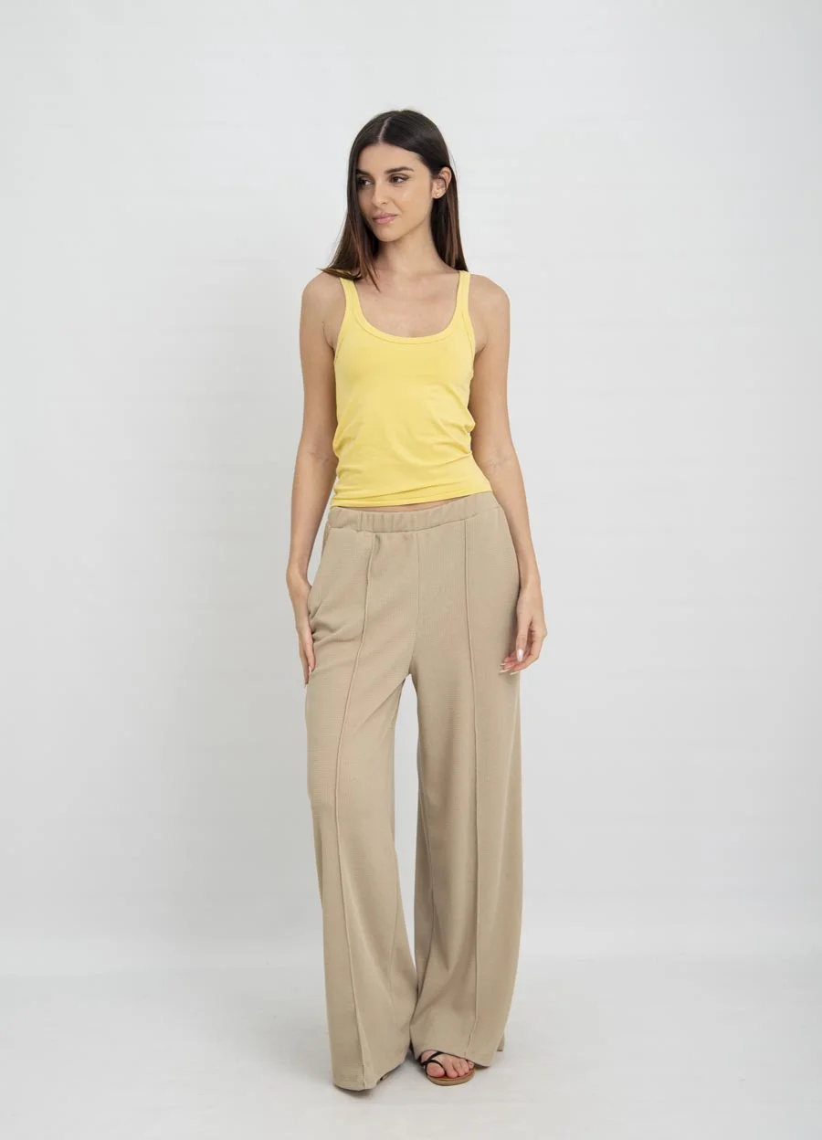 Palazzo waffle con alforza 