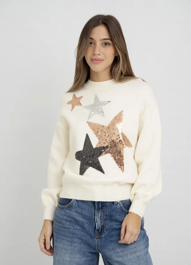 Sweater de estrellas lentejuelas 