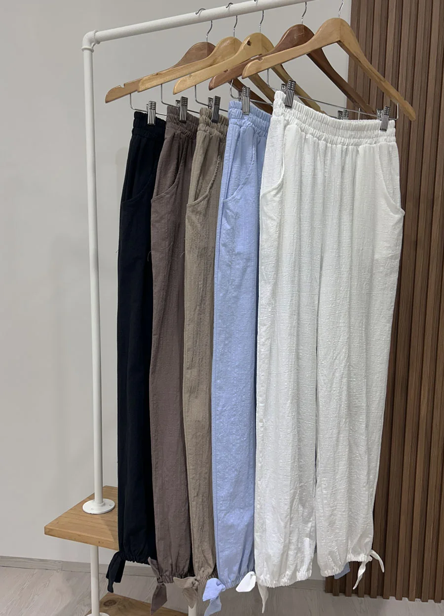 Pantalon balloon gasa con moño
