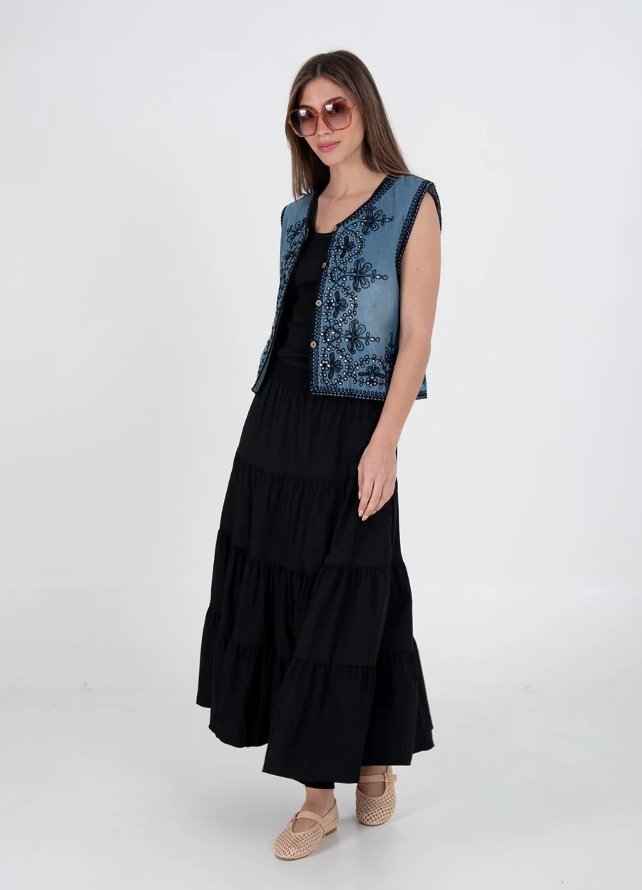 Falda evase lisa 