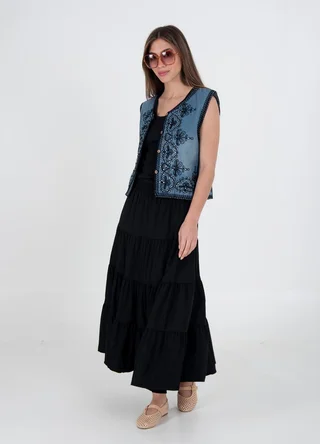 Falda evase lisa  - Vista 3