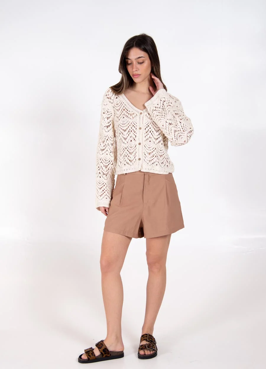 short tencel con pinza 