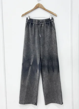 Pantalon prelavado con strass - Vista 5