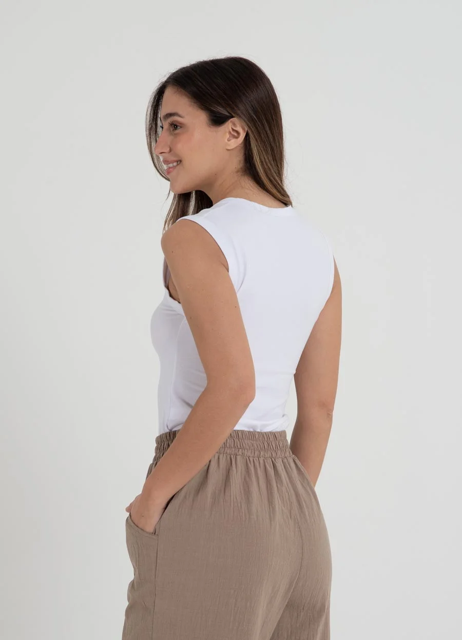 Musculosa escote V jry spandex