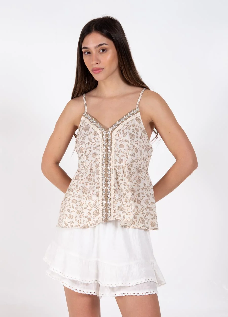Musculosa estampada bohemia 