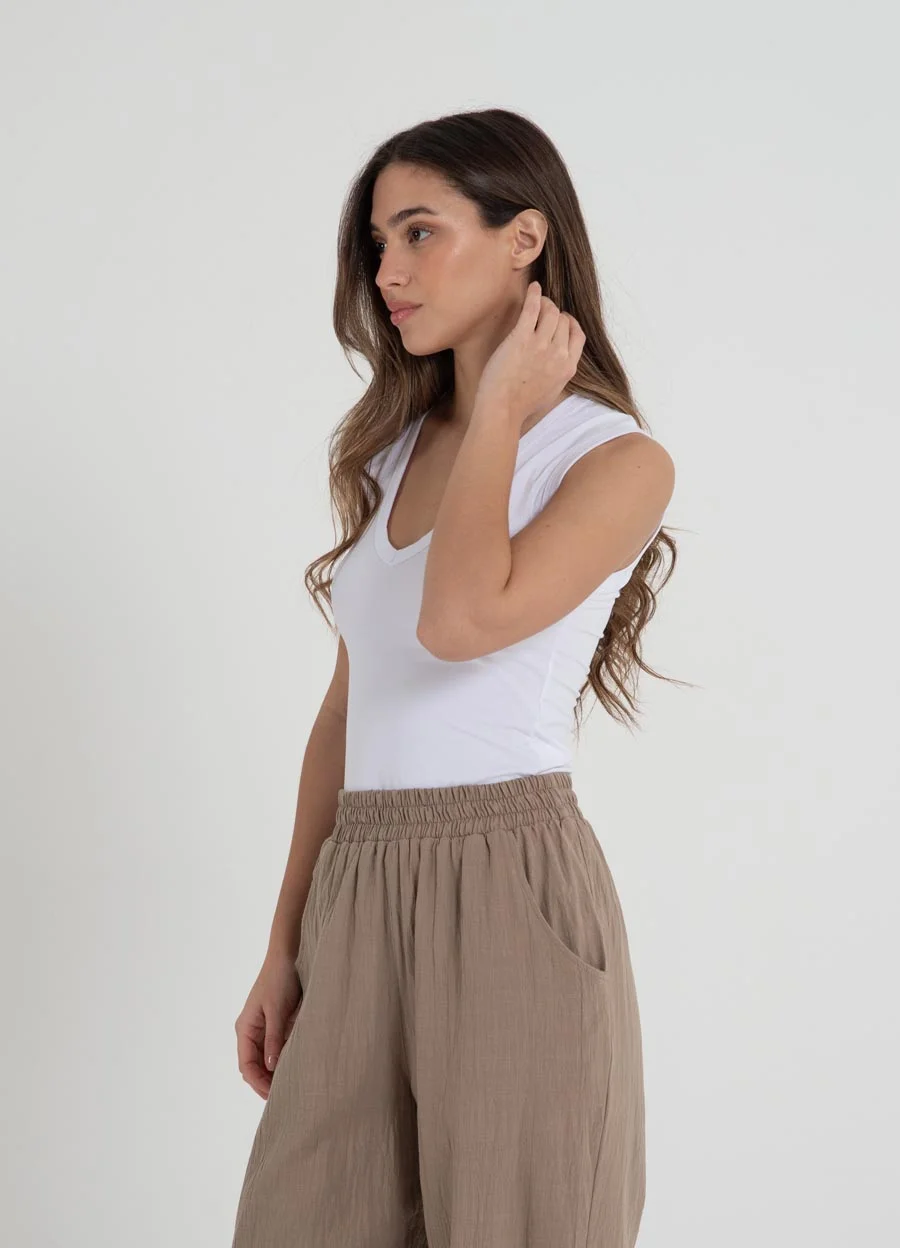 Musculosa escote V jry spandex